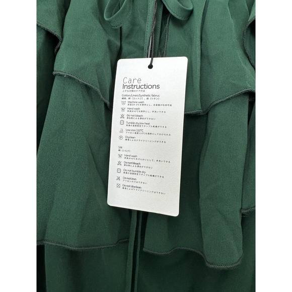 Byinns Women's Off Shoulder Ruffle Long Sleeve Blouses Casual Layered Tops Sz XL - Picture 3 of 9